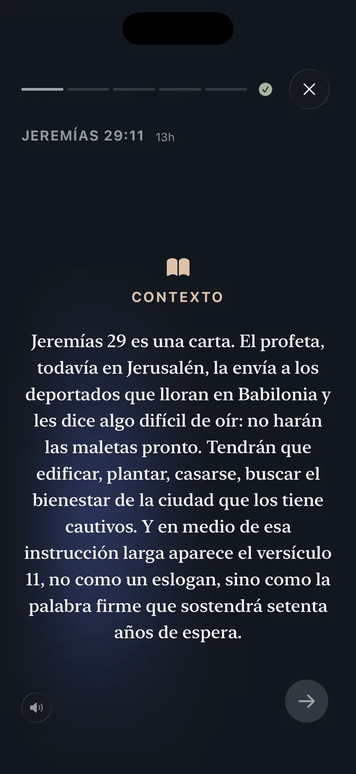 Devocional diario de Bible 365 en una lectura inmersiva a pantalla completa